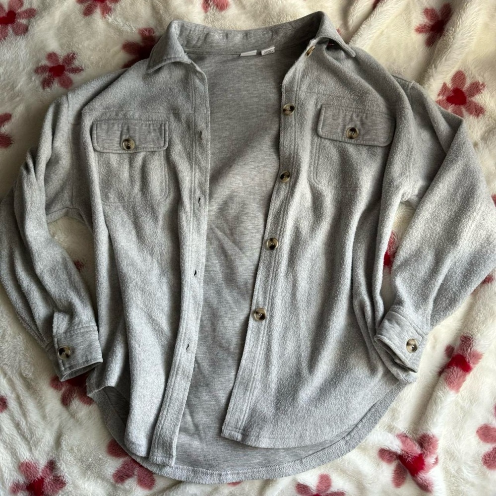 Cupcakes and cashmere grey button up